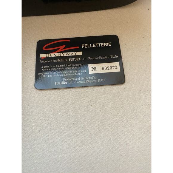 Genny Leather Shoulder Bag Black Croc Embossed Made in Italy Gold Hardware-Card - Picture 3 of 16